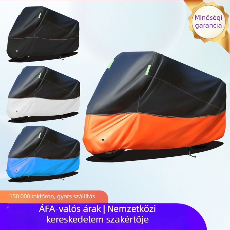 190T motorkerékpár-takaró - UV védelem, hőszigetelés, vastított kivitel, vízálló és porálló, teljes lefedés
