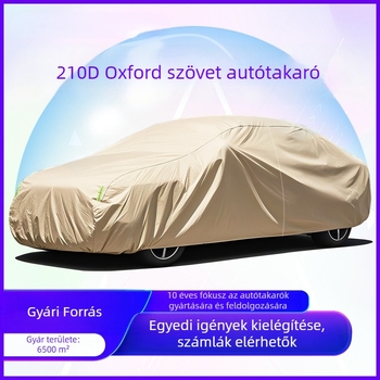Teljes lefedésű autófedél, vastag pamutszigeteléssel, nap- és esővédelmet nyújtva, 210D Oxford anyagból