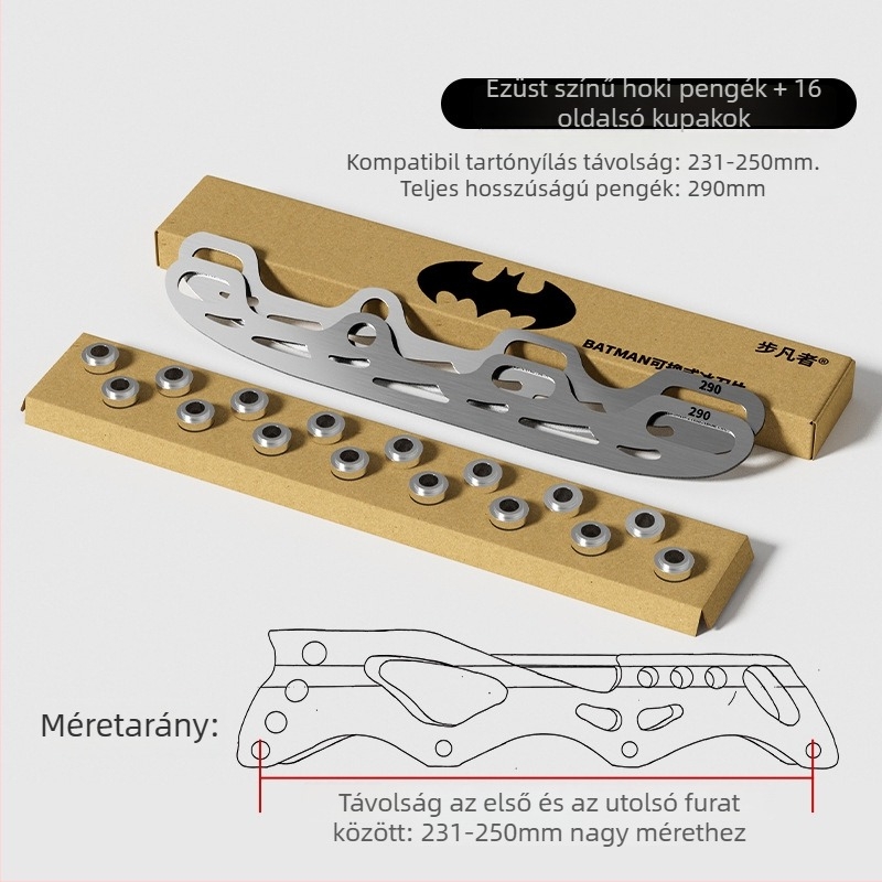Rozsdamentes acélból készült jégpengék görkorcsolyákhoz — teljes készlet logó opcióval; márka Step into the van; pengematerial: rozsdamentes acél; használat: módosított görkorcsolyák; kategória: görkorcsolya cipők