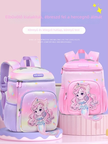 Sesame Baby lányoknak való iskolatáska diving anyagból, anime mintával, vállpántokkal légpárnás, éjszakai fényvisszaverő