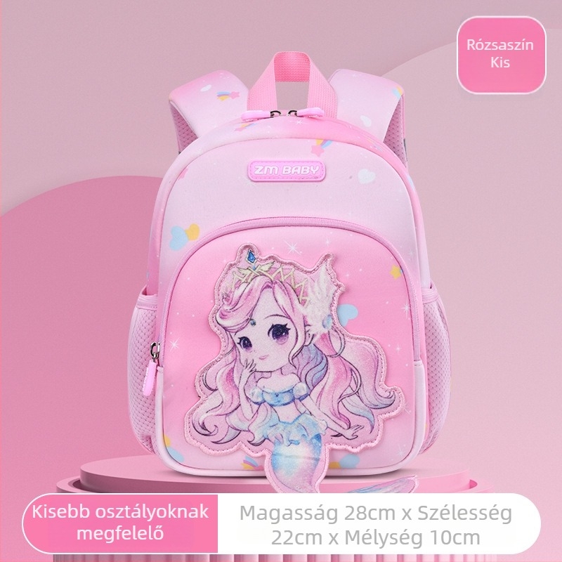 Sesame Baby lányoknak való iskolatáska diving anyagból, anime mintával, vállpántokkal légpárnás, éjszakai fényvisszaverő