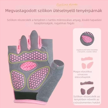 Gyerekeknek félujjú kesztyű pillangó hálós mintával – csúszásmentes, poliészter, uniszex, kerékpározáshoz és görkorcsolázáshoz, 4–12 éveseknek