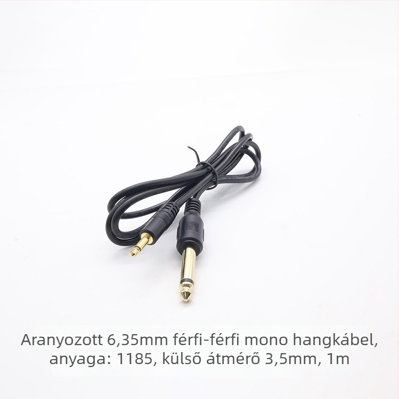 Kebolong 6,35 mm–3,5 mm audió kábel gitárhoz és mikrofonhoz, PVC burkolat, ROHS tanúsítvány, audio- és videó használatra