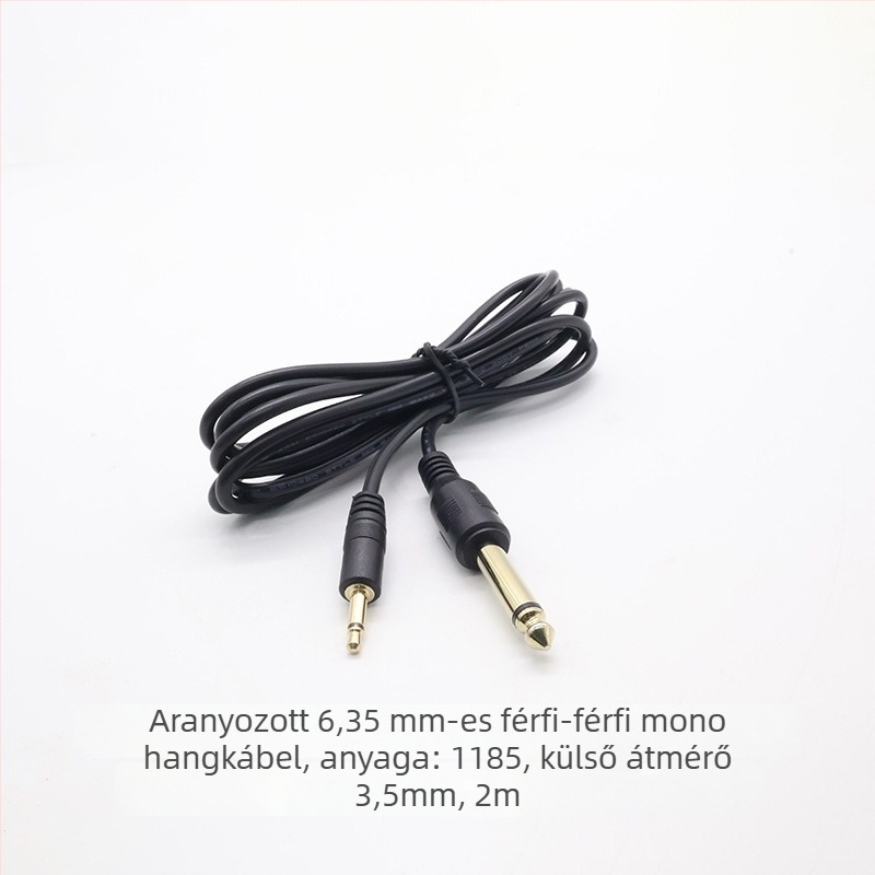 Kebolong 6,35 mm–3,5 mm audió kábel gitárhoz és mikrofonhoz, PVC burkolat, ROHS tanúsítvány, audio- és videó használatra