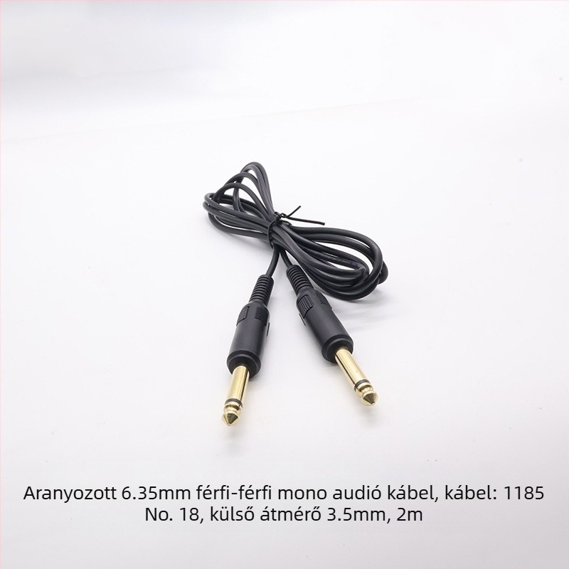 Kebolong 6,35 mm–3,5 mm audió kábel gitárhoz és mikrofonhoz, PVC burkolat, ROHS tanúsítvány, audio- és videó használatra