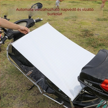 Elektromos motorkerékpár ülésvédő huzat napvédővel, vízálló, hőszigetelő, teleszkóposan összecsukható