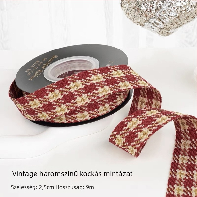 Hajkiegészítő szalaggal és virágcsokorral – téli kiadás, Újév ajándékdoboz