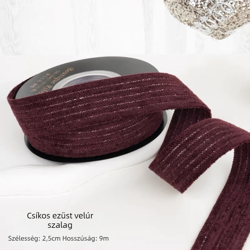 Hajkiegészítő szalaggal és virágcsokorral – téli kiadás, Újév ajándékdoboz