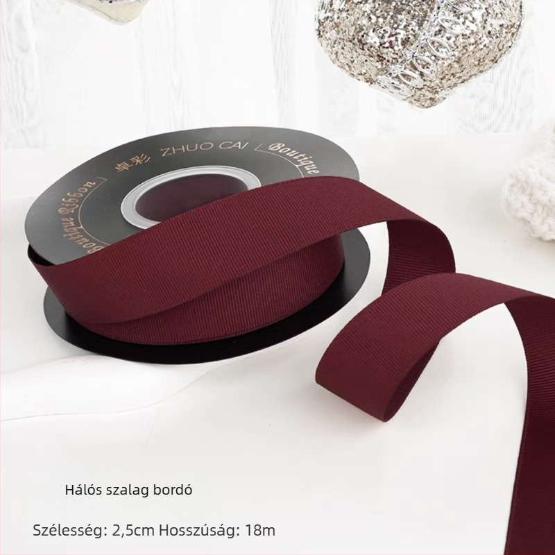 Hajkiegészítő szalaggal és virágcsokorral – téli kiadás, Újév ajándékdoboz