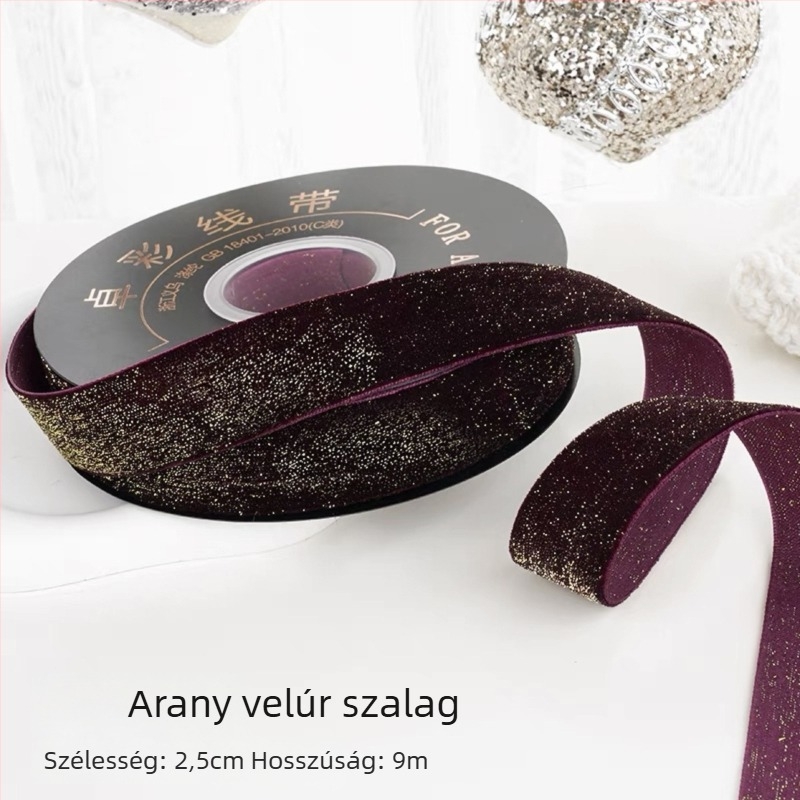 Hajkiegészítő szalaggal és virágcsokorral – téli kiadás, Újév ajándékdoboz