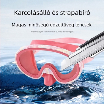 Merülőmaszk készlet antifog lencsékkel, teljesen száraz snorkellel, nagy keretes maszk integrált orrvédővel