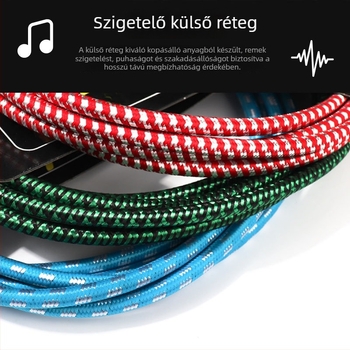 FD szőtt hangszerkábel — modell 1222 elektromos gitárhoz és basszusgitárhoz