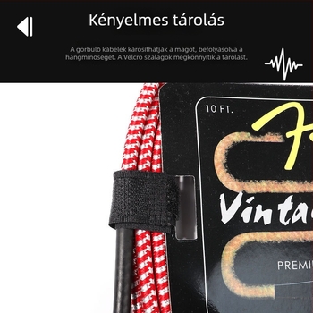 FD szőtt hangszerkábel — modell 1222 elektromos gitárhoz és basszusgitárhoz