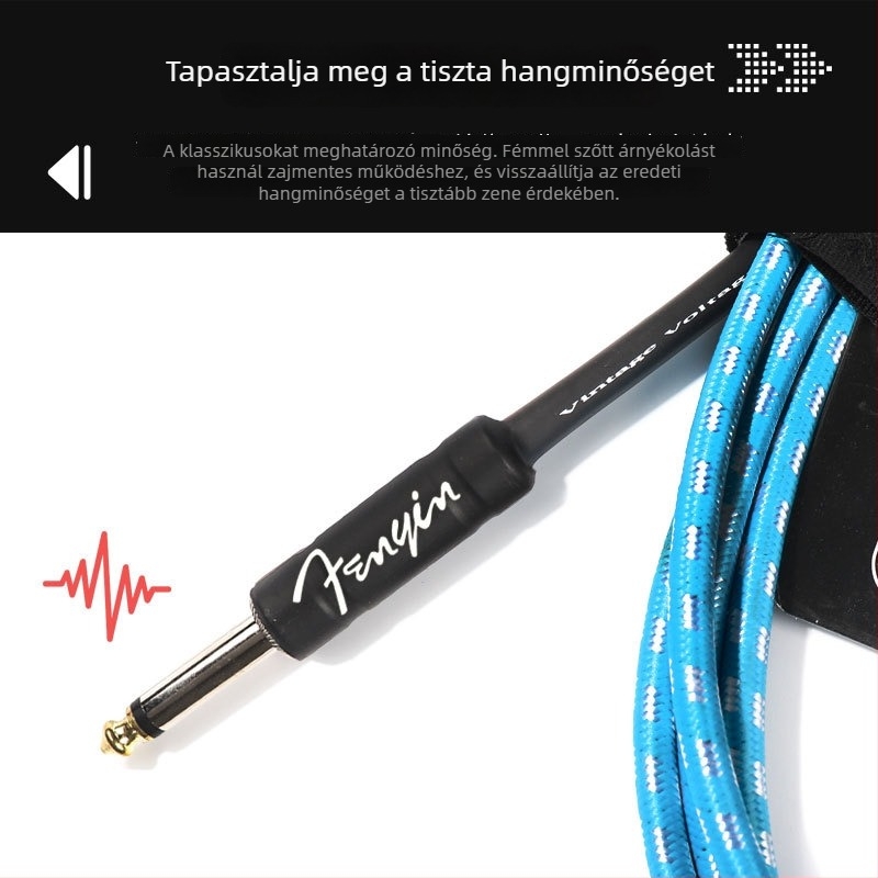 FD szőtt hangszerkábel — modell 1222 elektromos gitárhoz és basszusgitárhoz