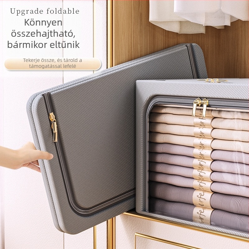 Összecsukható textil tároló doboz ruhákhoz, gardrób rendező