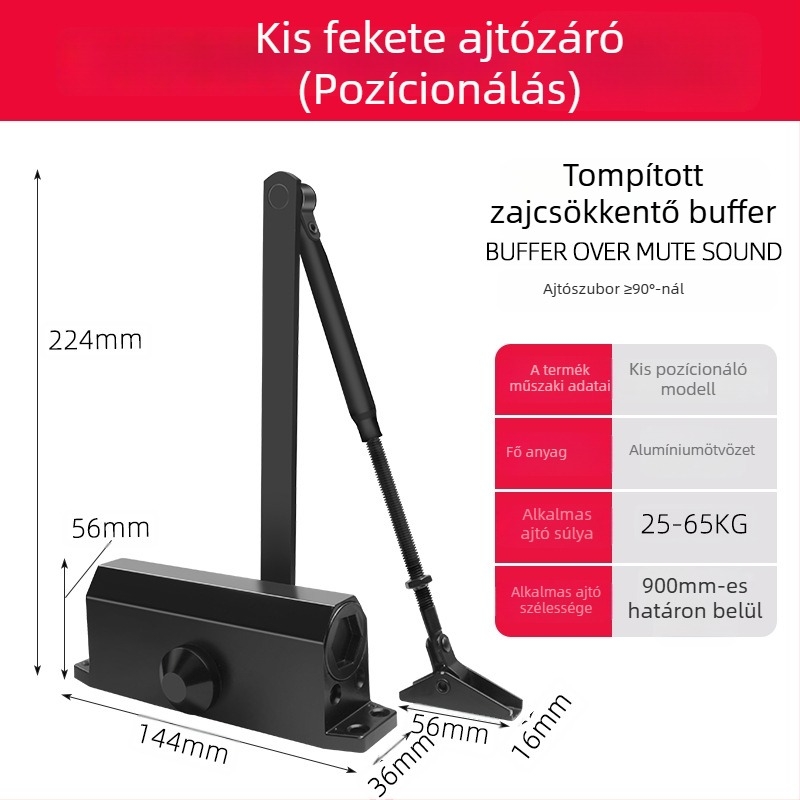 Automatikus ajtócsukó háztartási használatra, hidraulikus, alumíniumötvözet, modern minimalista stílus