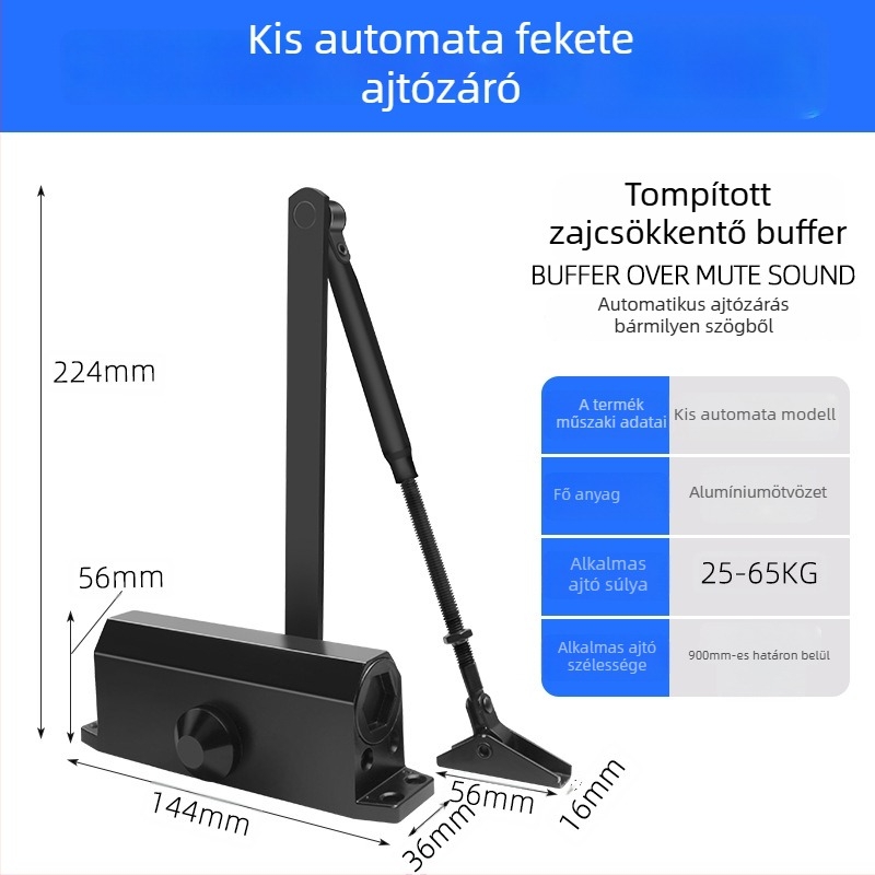 Automatikus ajtócsukó háztartási használatra, hidraulikus, alumíniumötvözet, modern minimalista stílus