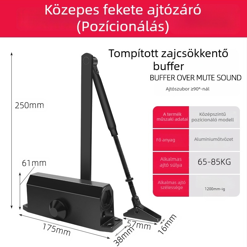 Automatikus ajtócsukó háztartási használatra, hidraulikus, alumíniumötvözet, modern minimalista stílus