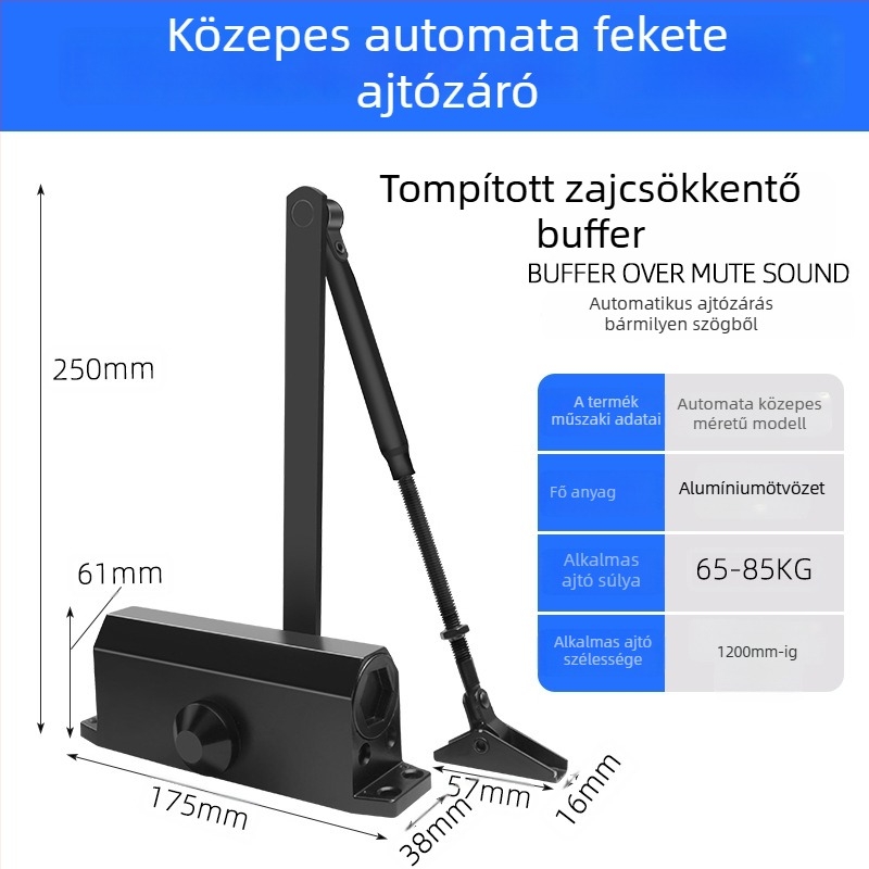 Automatikus ajtócsukó háztartási használatra, hidraulikus, alumíniumötvözet, modern minimalista stílus