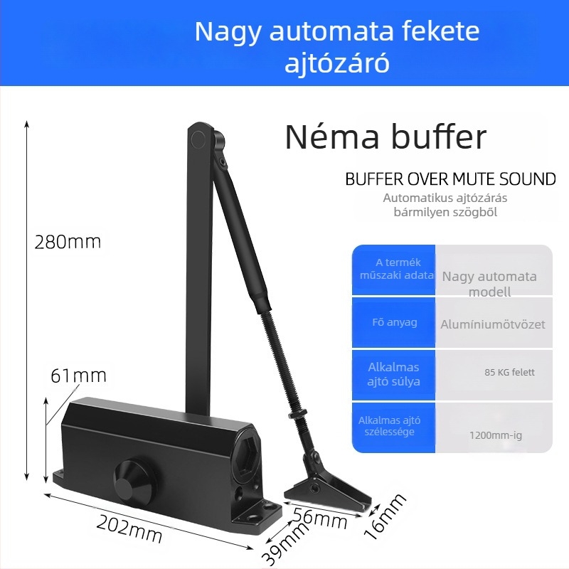 Automatikus ajtócsukó háztartási használatra, hidraulikus, alumíniumötvözet, modern minimalista stílus