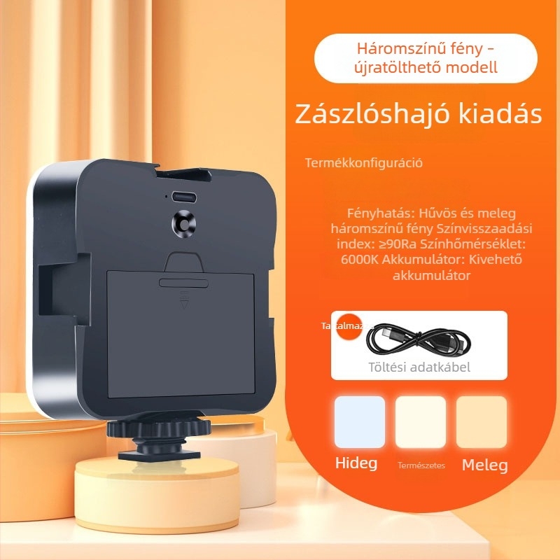 Telefonhoz készült kitöltő fény fotózáshoz, mini méret, hosszú üzemidő, sminkfény