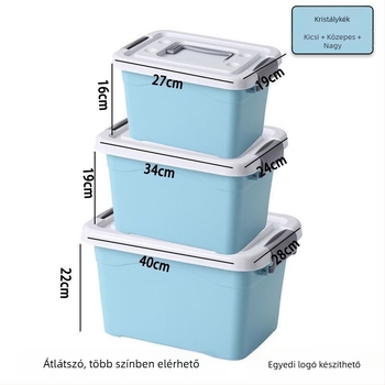 Houxu PP műanyag tároló doboz fedéllel, átlátszó, többfunkciós, hordozható