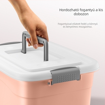 Houxu PP műanyag tároló doboz fedéllel, átlátszó, többfunkciós, hordozható