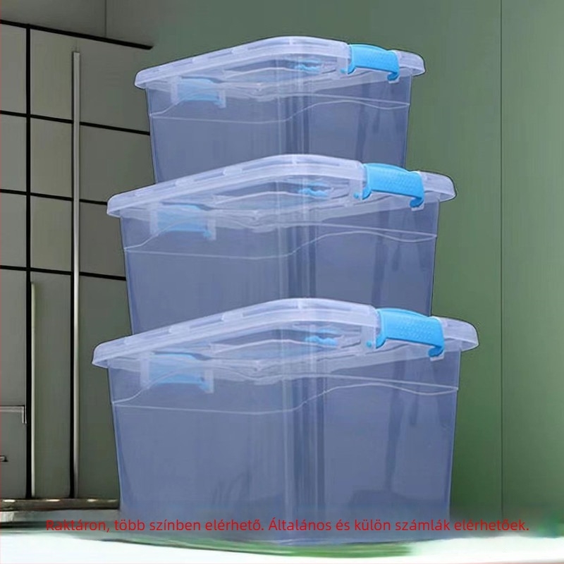 Houxu PP műanyag tároló doboz fedéllel, átlátszó, többfunkciós, hordozható
