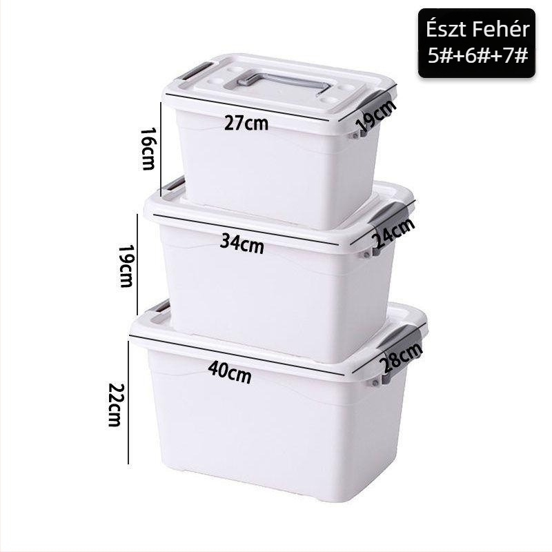 Houxu PP műanyag tároló doboz fedéllel, átlátszó, többfunkciós, hordozható