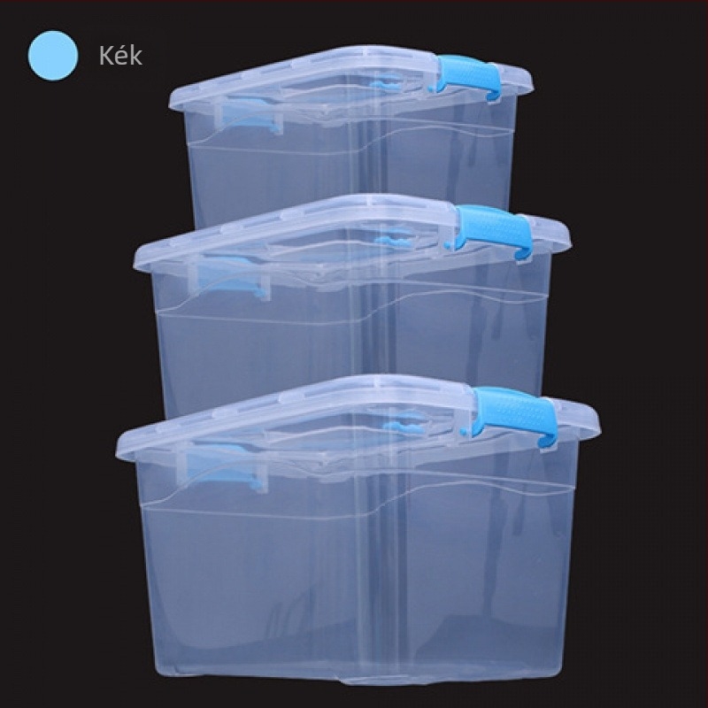Houxu PP műanyag tároló doboz fedéllel, átlátszó, többfunkciós, hordozható