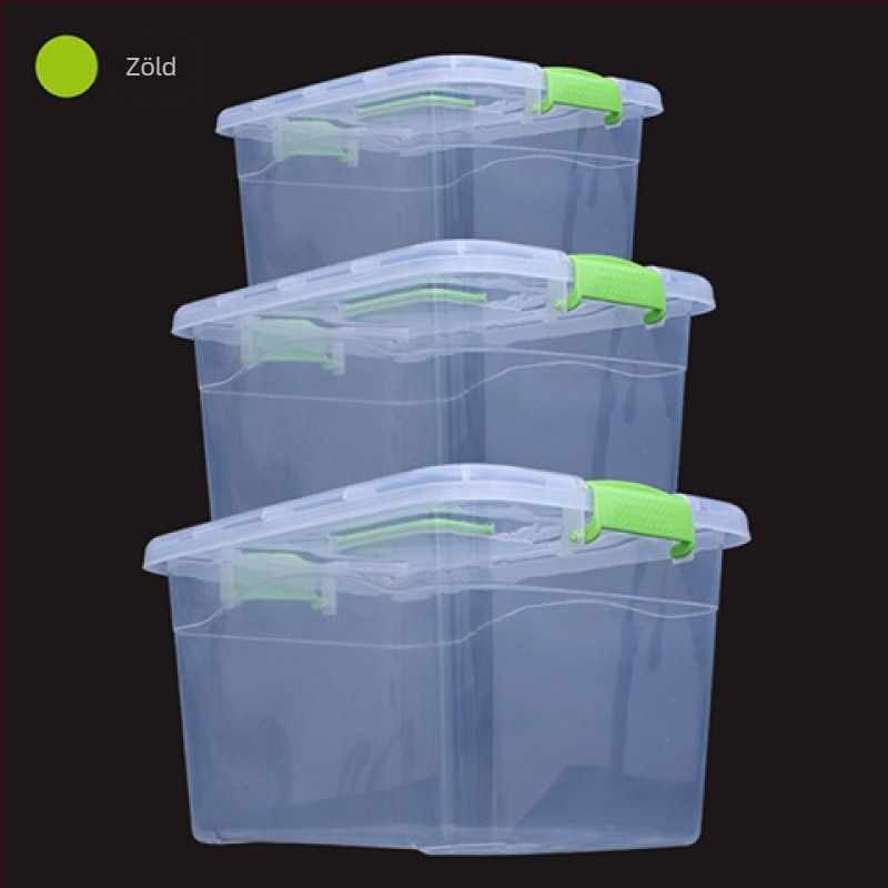 Houxu PP műanyag tároló doboz fedéllel, átlátszó, többfunkciós, hordozható