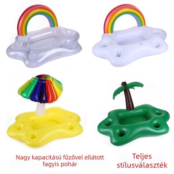 PVC felfújható vízi játék gyerekeknek – vastagított felfújható úszóplatform a vízhez, PVC anyag, 7–14 éveseknek megfelelő