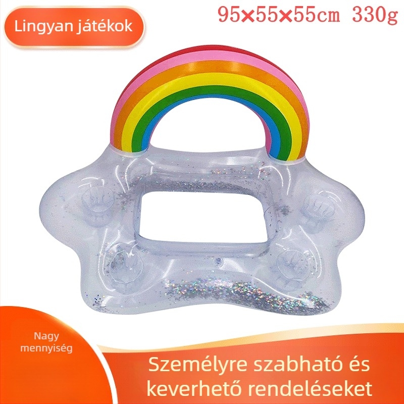 PVC felfújható vízi játék gyerekeknek – vastagított felfújható úszóplatform a vízhez, PVC anyag, 7–14 éveseknek megfelelő