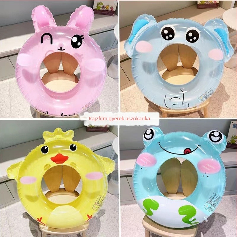 Gyerekeknek PVC úszógumi állatmintával kezdőknek, manuális felfújás