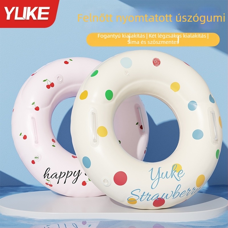 Felnőtt úszó gyűrű dupla légkamrával, PVC anyagból, mintás kivitel, vizes sportokra