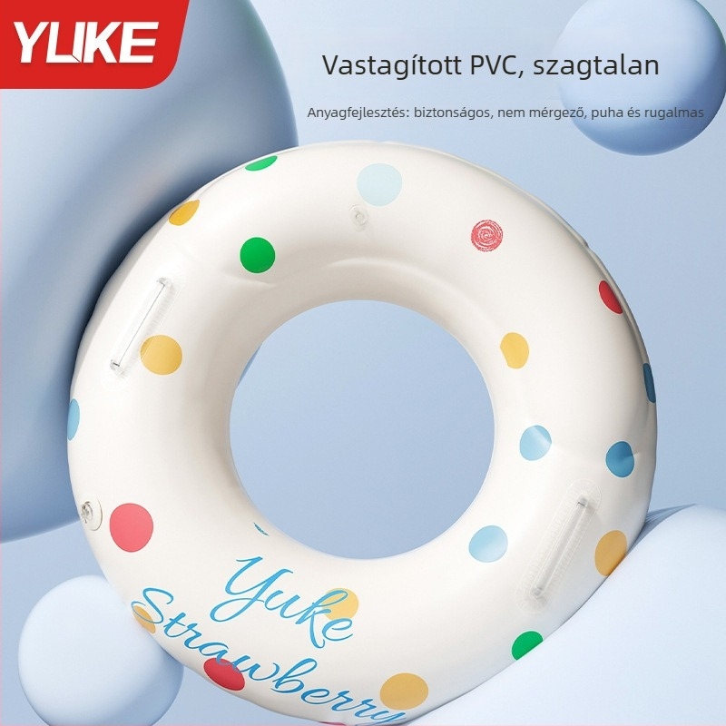 Felnőtt úszó gyűrű dupla légkamrával, PVC anyagból, mintás kivitel, vizes sportokra