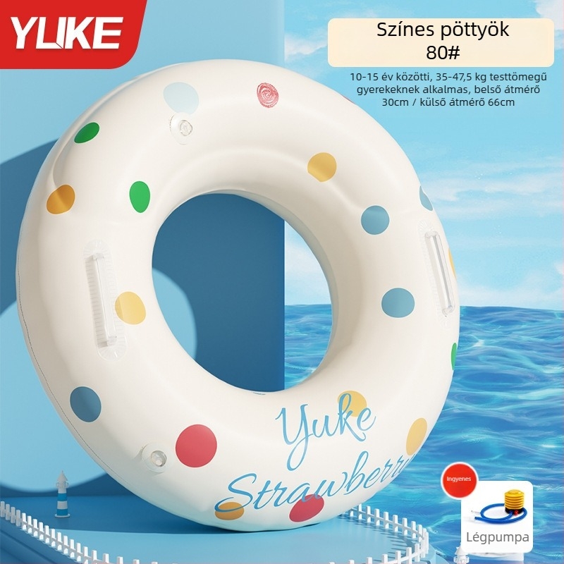 Felnőtt úszó gyűrű dupla légkamrával, PVC anyagból, mintás kivitel, vizes sportokra