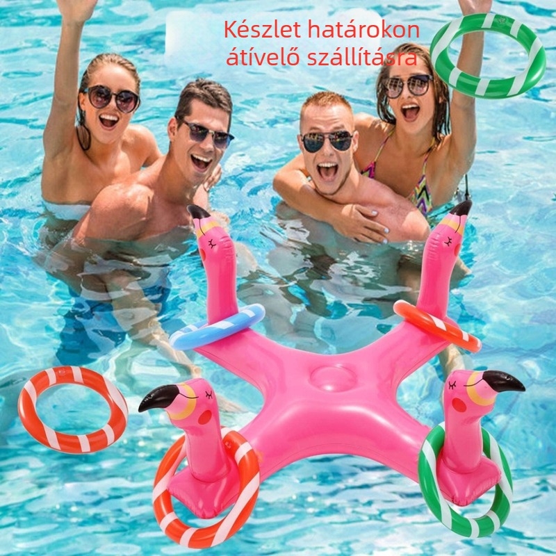 PVC felfújható kereszt alakú vízijáték – flamingó kereszt úszó