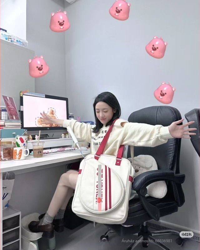 Nagy kapacitású tollaslabda táska keresztpántos dizájnnal; PU anyag, vízálló szövet; alkalmas tollaslabdához és asztaliteniszhez