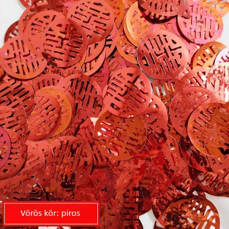 Esküvői helyszínelrendezési kellék – műanyag konfetti cső geometriai mintával, szalaganyaggal, esküvői ünnepségekhez