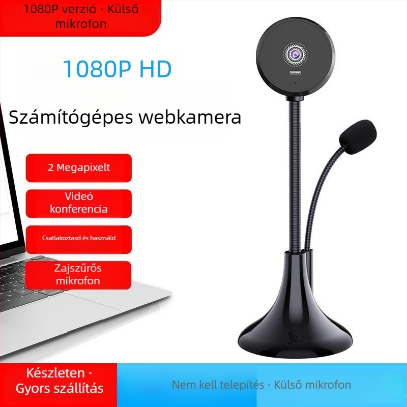 S60A laptop/asztali kamera beépített mikrofonnal — 4K (3840x2160), 60FPS, USB 2.0, autófókusz