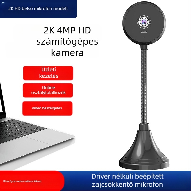 S60A laptop/asztali kamera beépített mikrofonnal — 4K (3840x2160), 60FPS, USB 2.0, autófókusz