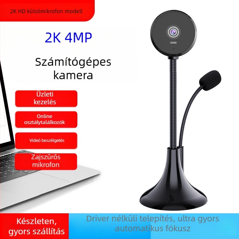 S60A laptop/asztali kamera beépített mikrofonnal — 4K (3840x2160), 60FPS, USB 2.0, autófókusz