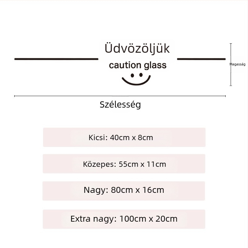 Kreatív üvegfigyelmeztető matrica – ütközésvédő sáv üvegajtókhoz, üzletek és irodák számára