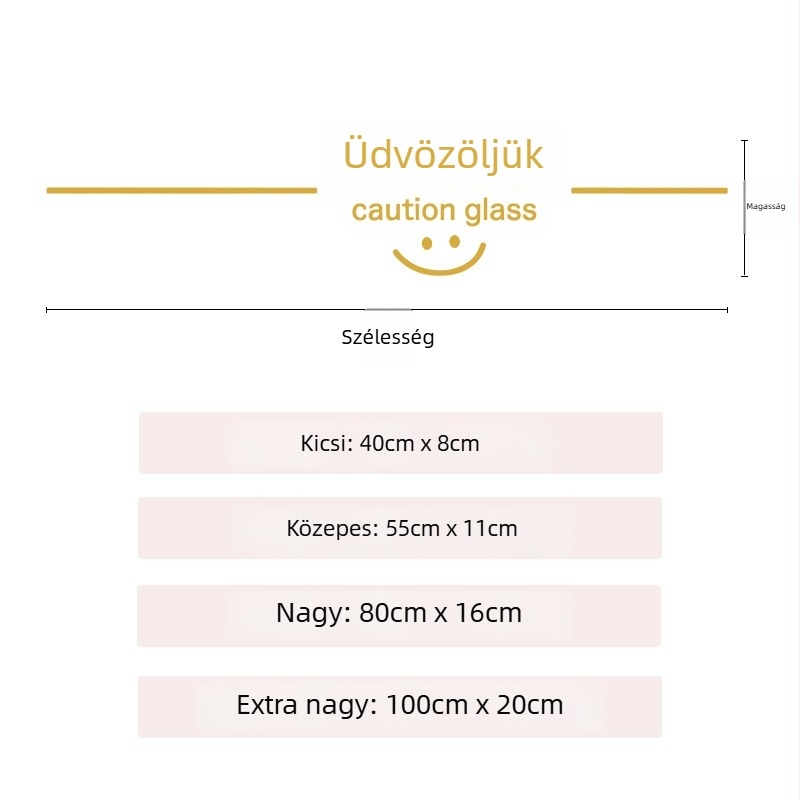 Kreatív üvegfigyelmeztető matrica – ütközésvédő sáv üvegajtókhoz, üzletek és irodák számára