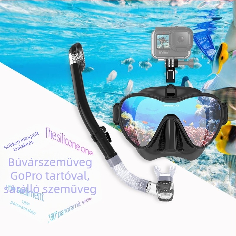 GoPro tartóval ellátott búvármaszk, szabad merüléshez és snorkelhez