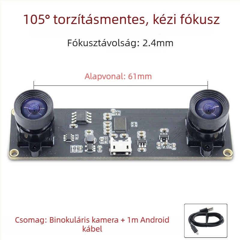 Sztereo kamera modul, 1.0MP szenzor, 3D rekonstrukció és arcfelismerés, mélységérzékelés, USB 2.0 drivertől mentes, 30FPS
