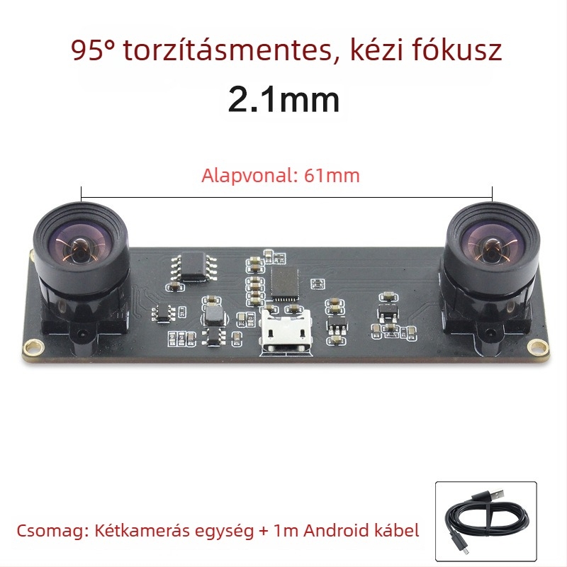 Sztereo kamera modul, 1.0MP szenzor, 3D rekonstrukció és arcfelismerés, mélységérzékelés, USB 2.0 drivertől mentes, 30FPS