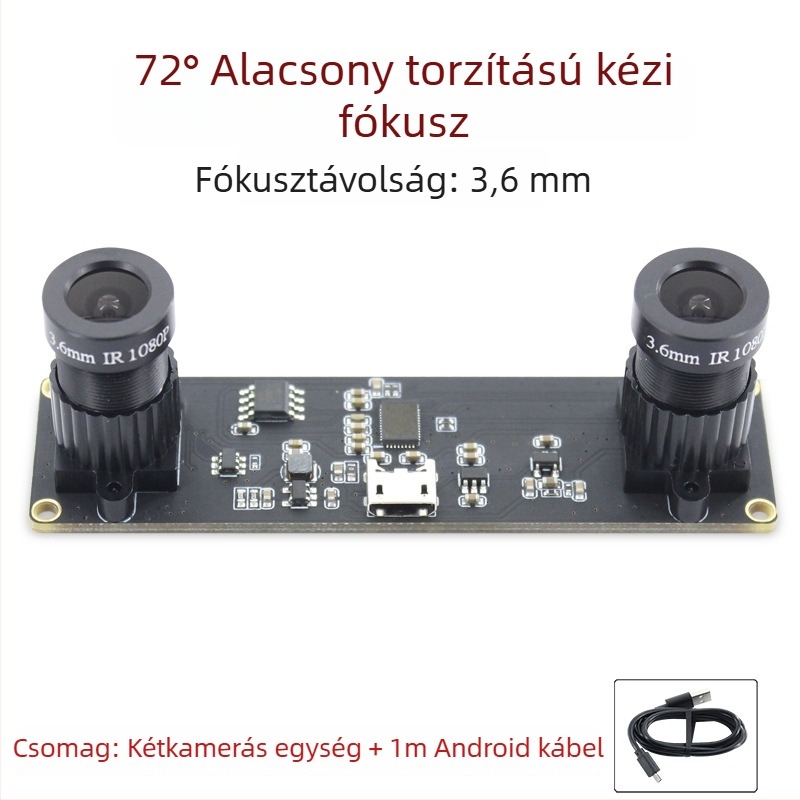 Sztereo kamera modul, 1.0MP szenzor, 3D rekonstrukció és arcfelismerés, mélységérzékelés, USB 2.0 drivertől mentes, 30FPS
