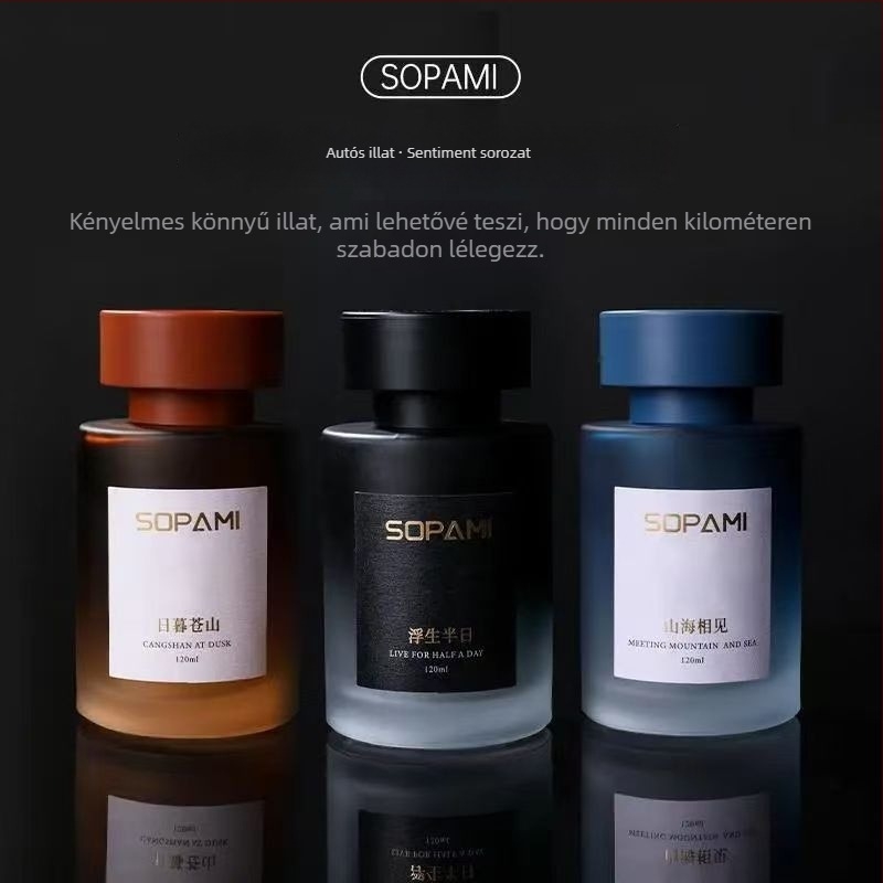 Autóba szánt aromaterápiás parfüm díszdarab Liuli anyaggal, citrus illattal, 120 ml, illat tartóssága >90 nap, élettartam 3 év